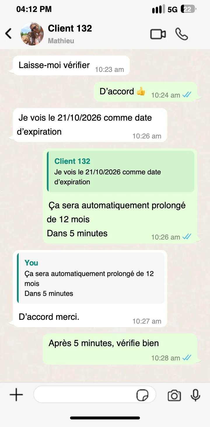 Client accompagné pour l'activation de son abonnement URL IPTV